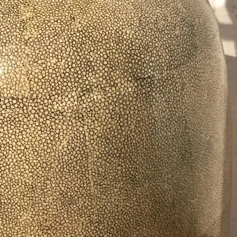 Late 20th Century Shagreen Porcelain Vases, Now as Lamps - a Pair - 6
