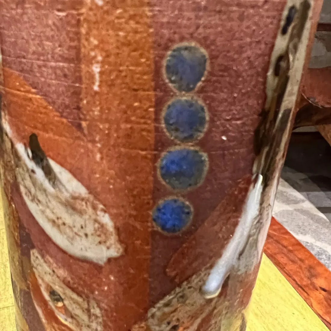 1970s Sculptural Vase Colorful Art Pottery - 10