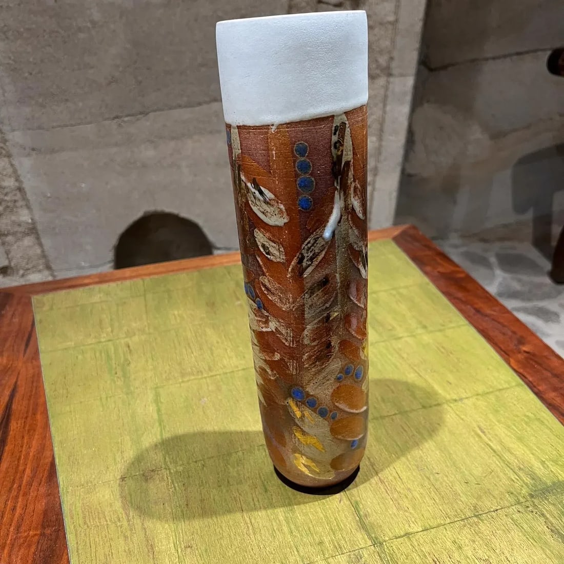1970s Sculptural Vase Colorful Art Pottery - 11