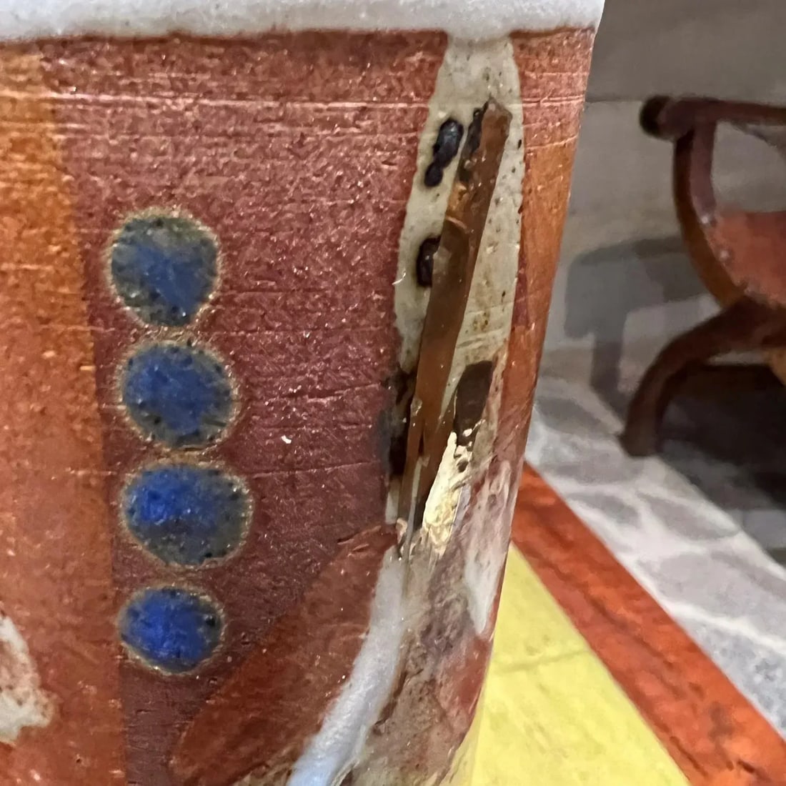 1970s Sculptural Vase Colorful Art Pottery - 12