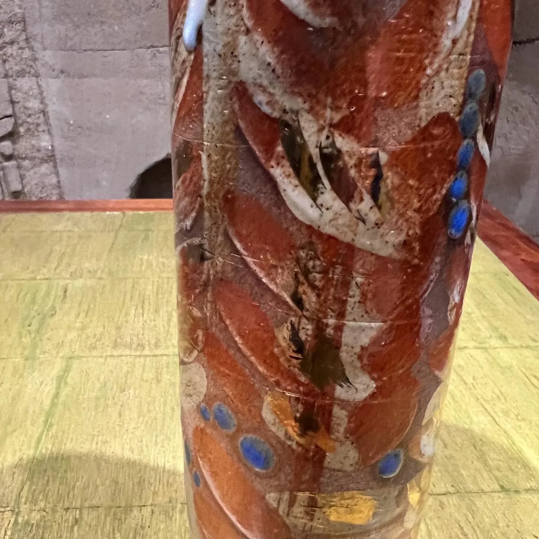 1970s Sculptural Vase Colorful Art Pottery - 6