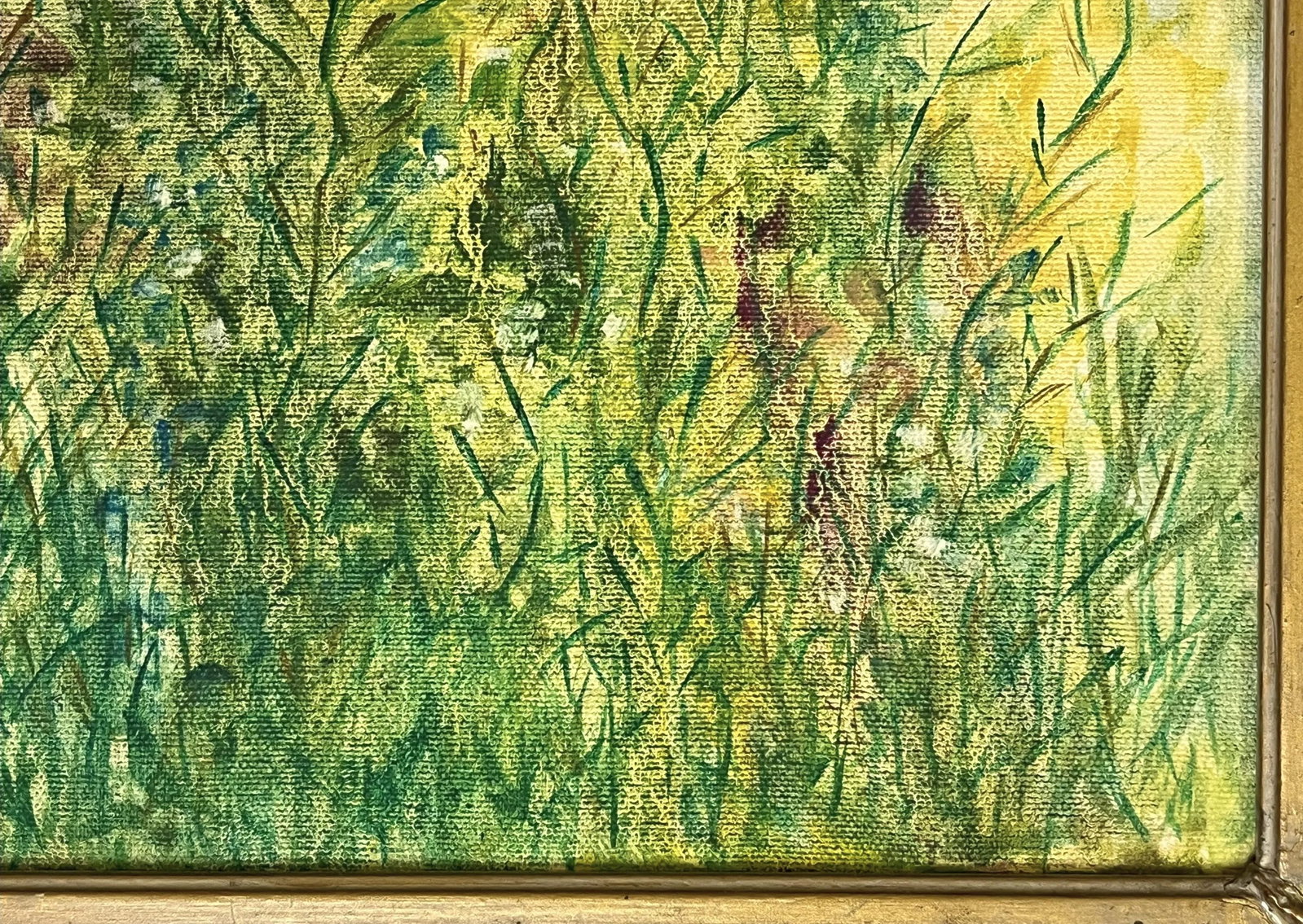 Original Impressionist Field of Flowers Oil Painting on Canvas, Signed and Framed - 6