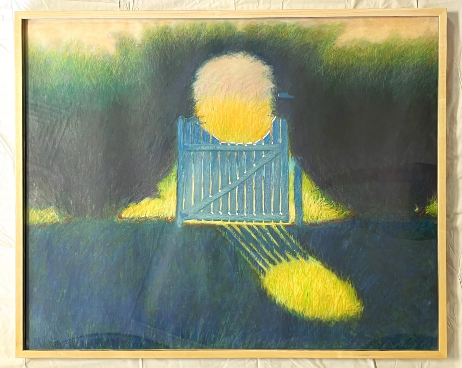 Large Original Pastel on Paper 'Garden Gate' From the Bonfoey Gallery, Ohio - 2