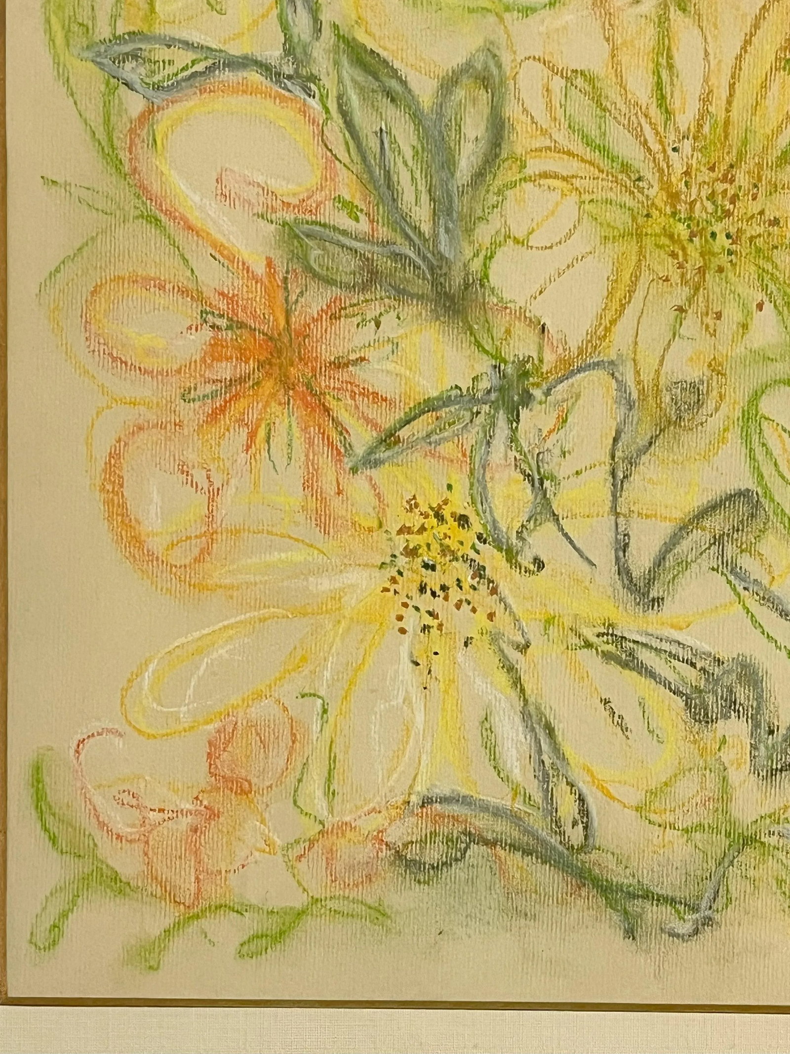 Original Signed and Framed Floral Still Life Drawing on Paper - 6