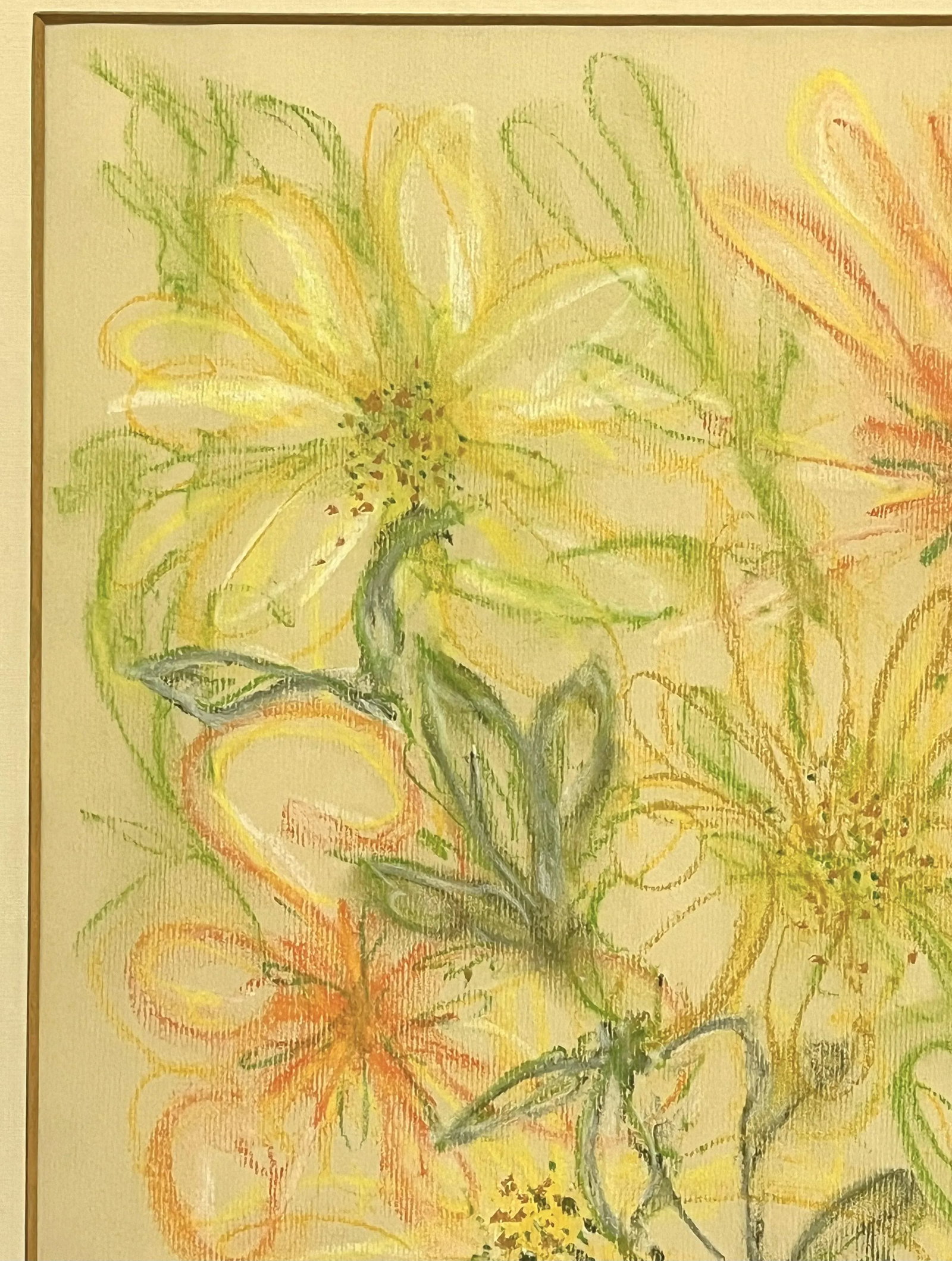 Original Signed and Framed Floral Still Life Drawing on Paper - 8