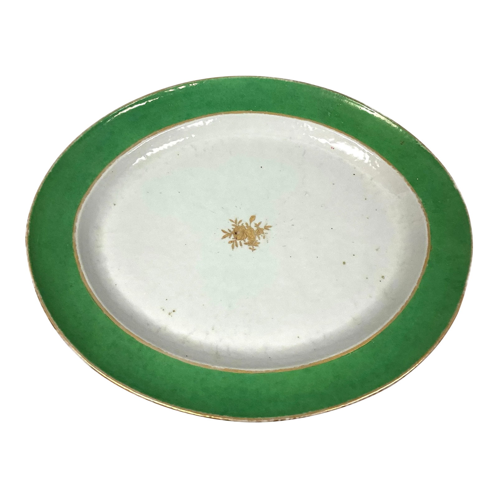 18th Century Chinese Export Platter With Gold Accent Floral Center (1 of 6)