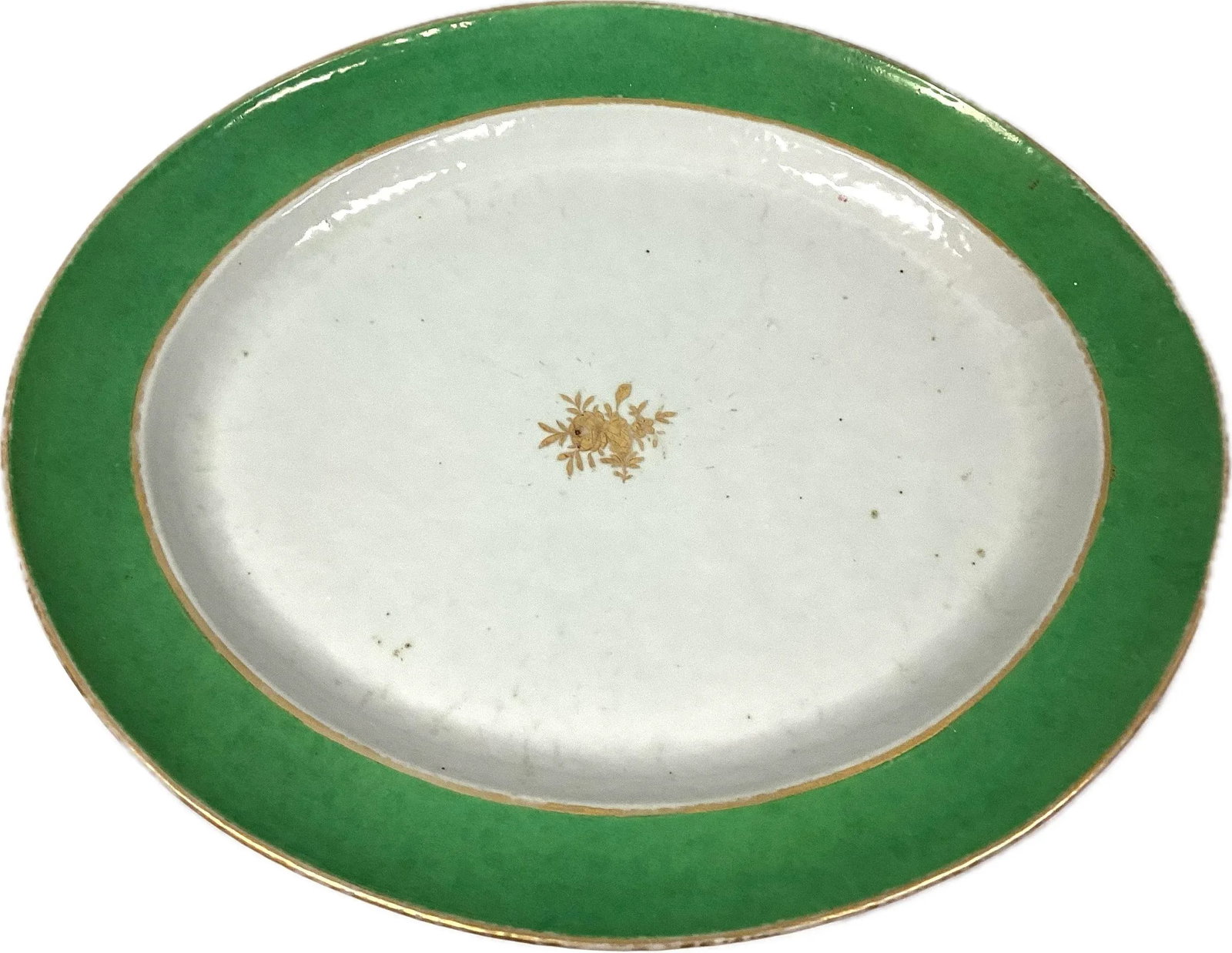 18th Century Chinese Export Platter With Gold Accent Floral Center - 6