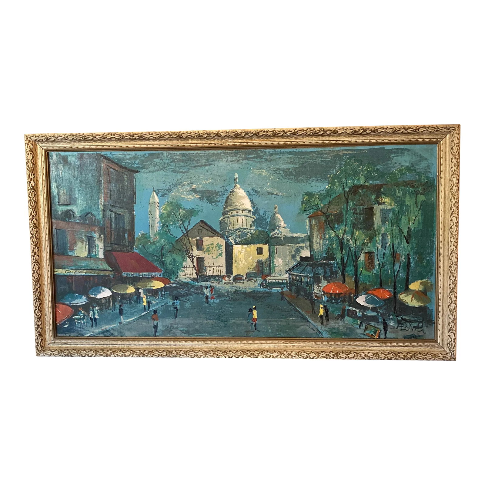 Original French Impressionist Oil Painting of Paris Street Scene Signed Saint (1 of 8)