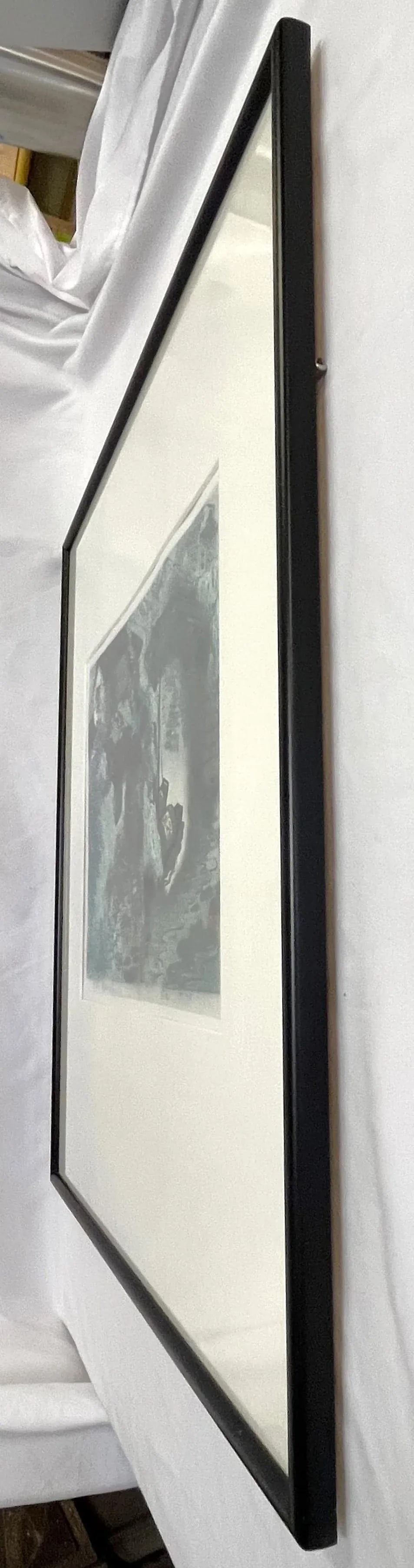 1980's Signed and Numbered Woodblock Print by Zhu Ming Tilted 'Flowers on a Small Building' - 11
