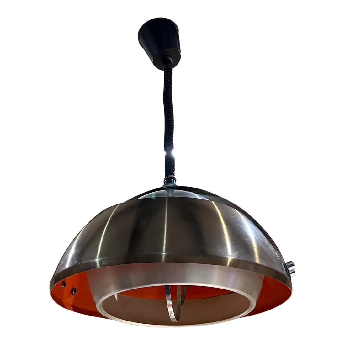 1970s Guzzini Space Age Chrome Pendant Lamp Italy (1 of 7)