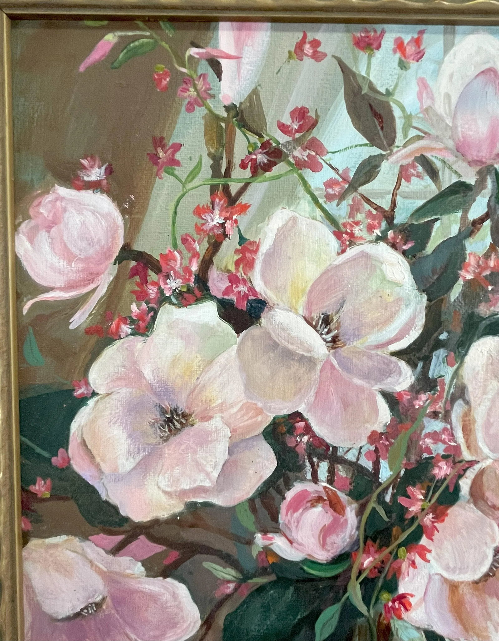 Signed Original Oil Painting by Karen Reinhart (American, 1938-2023) Titled 'Spring Flowers' - 5
