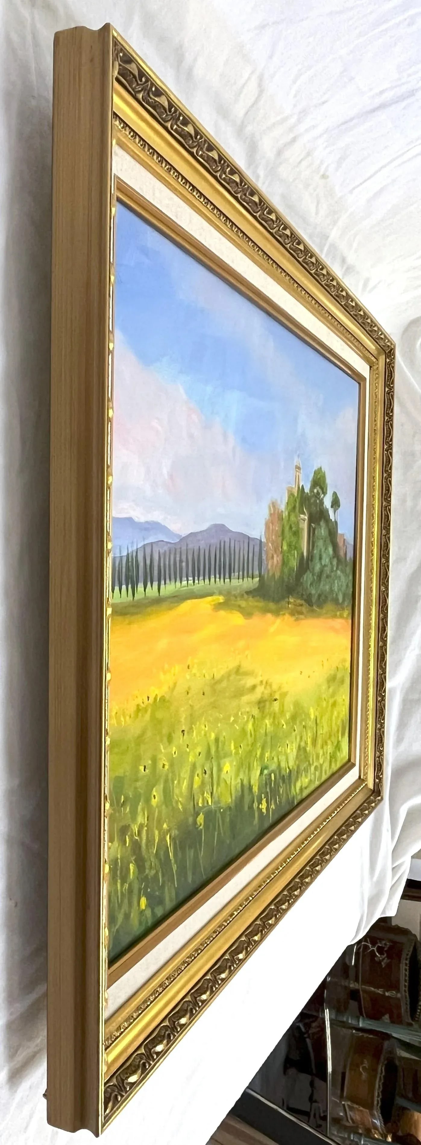Signed Original Oil Painting by Karen Reinhart (American, 1938-2023) Titled 'Tuscan Countryside' - 10