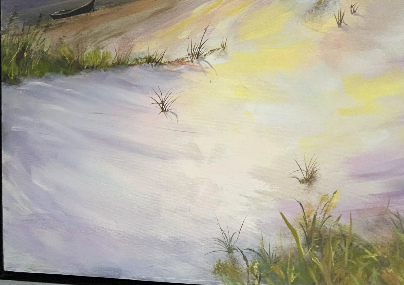 Signed Original Oil Painting by Karen Reinhart (American, 1938-2023) Titled 'Sun, Sand & Sea' - 6