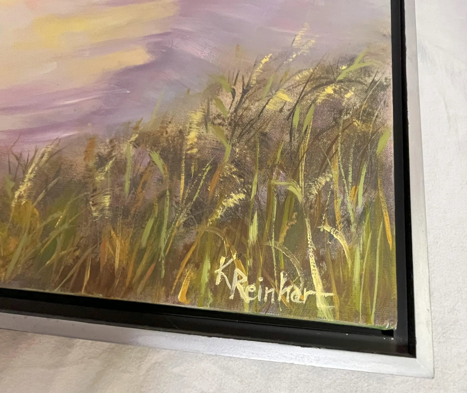 Signed Original Oil Painting by Karen Reinhart (American, 1938-2023) Titled 'Sun, Sand & Sea' - 8