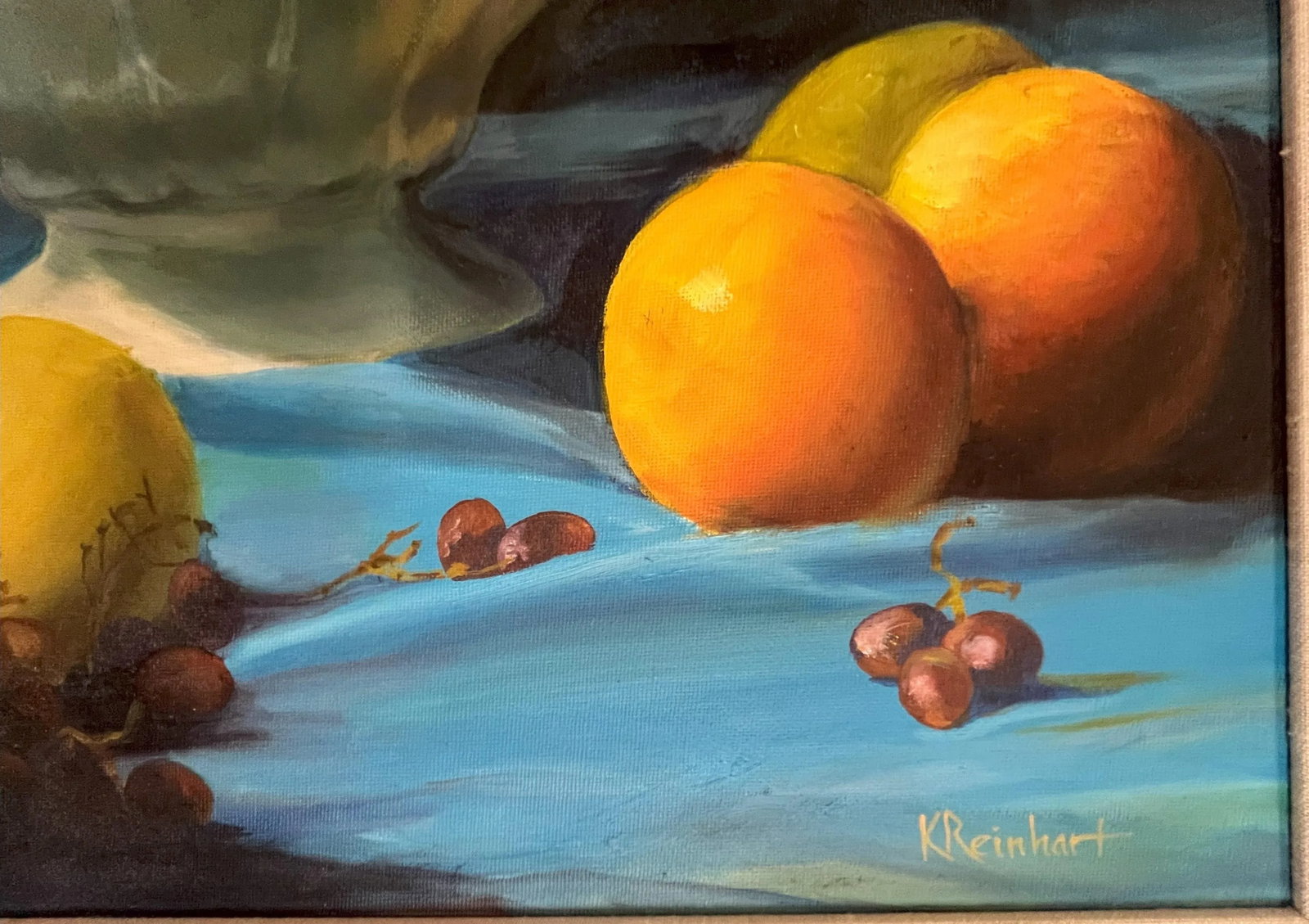 Signed Original Oil Painting by Karen Reinhart (American, 1938-2023) Titled 'Tea Time' - 7