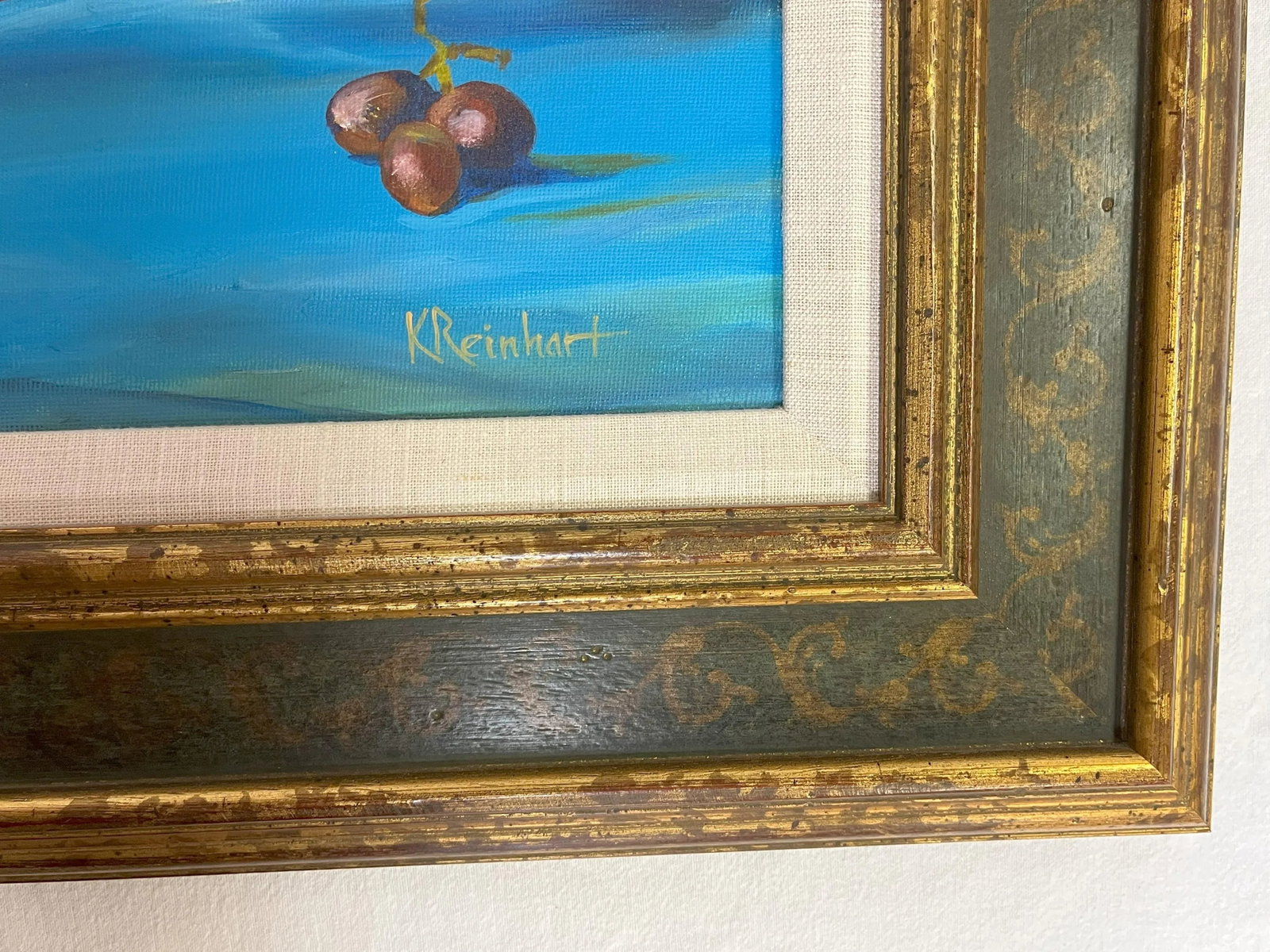 Signed Original Oil Painting by Karen Reinhart (American, 1938-2023) Titled 'Tea Time' - 8