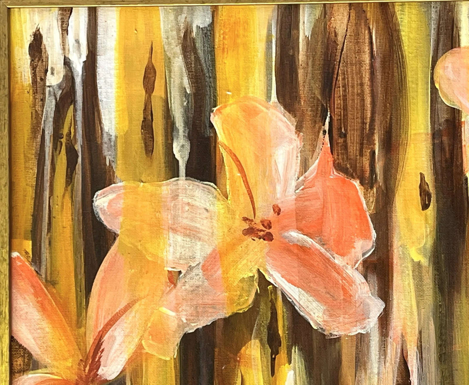 Signed Original Painting by Karen Reinhart (American, 1938-2023) Titled 'Flower Power' - 3