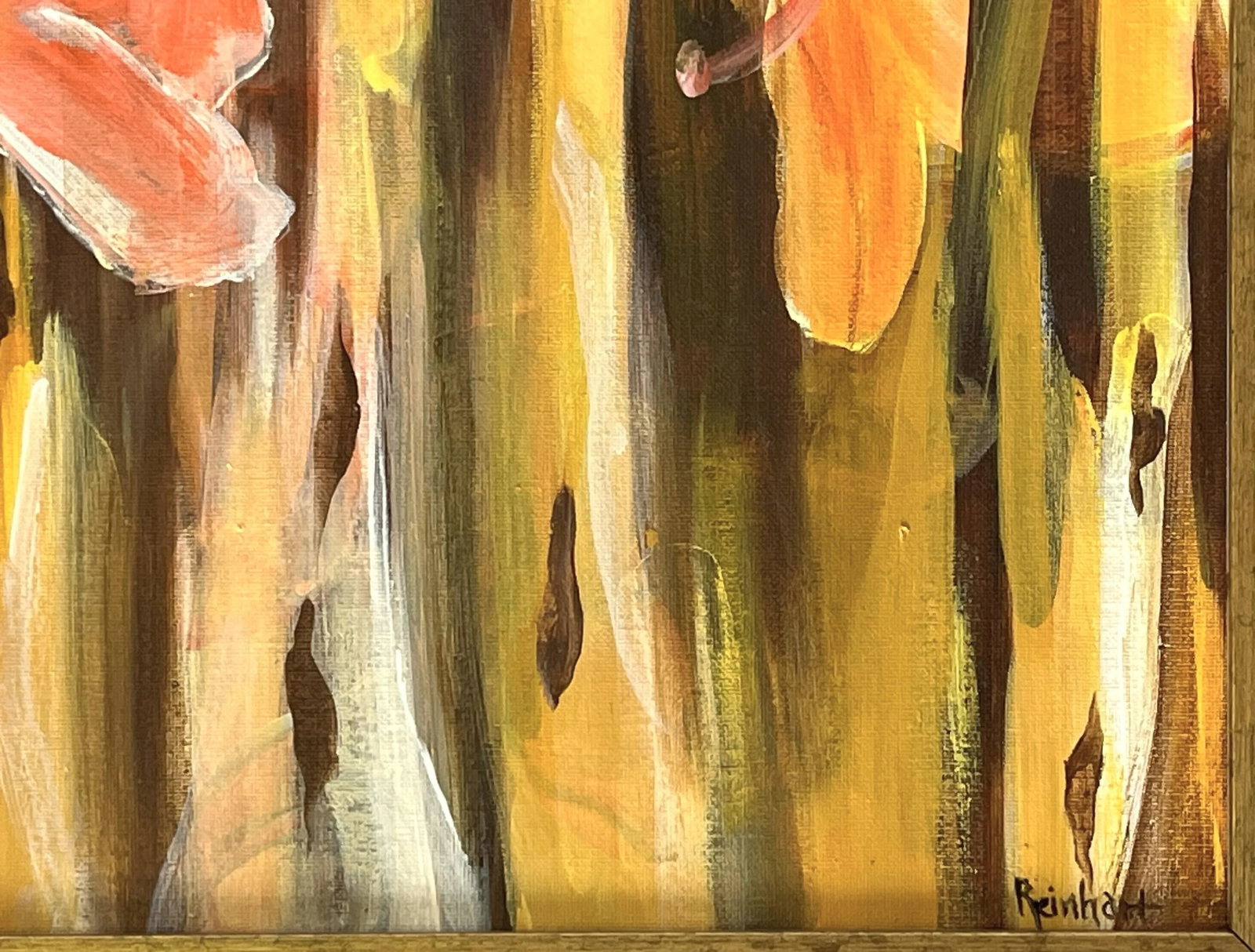 Signed Original Painting by Karen Reinhart (American, 1938-2023) Titled 'Flower Power' - 6