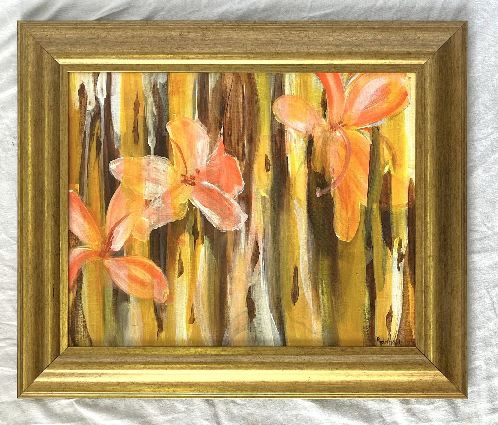 Signed Original Painting by Karen Reinhart (American, 1938-2023) Titled 'Flower Power' - 8