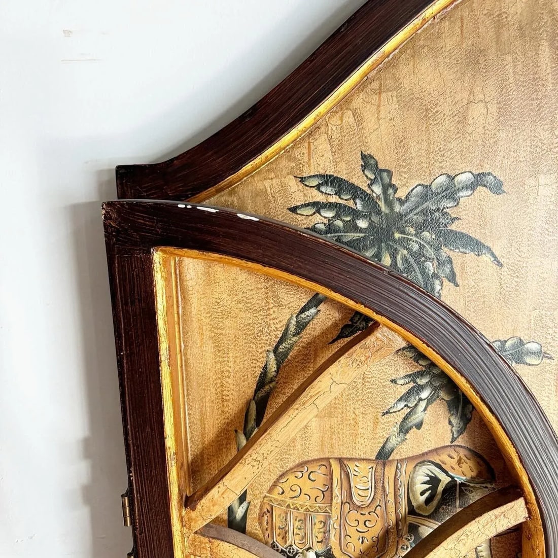 Regency Hand Painted Elephants and Gold Room Divider/Screen - 7