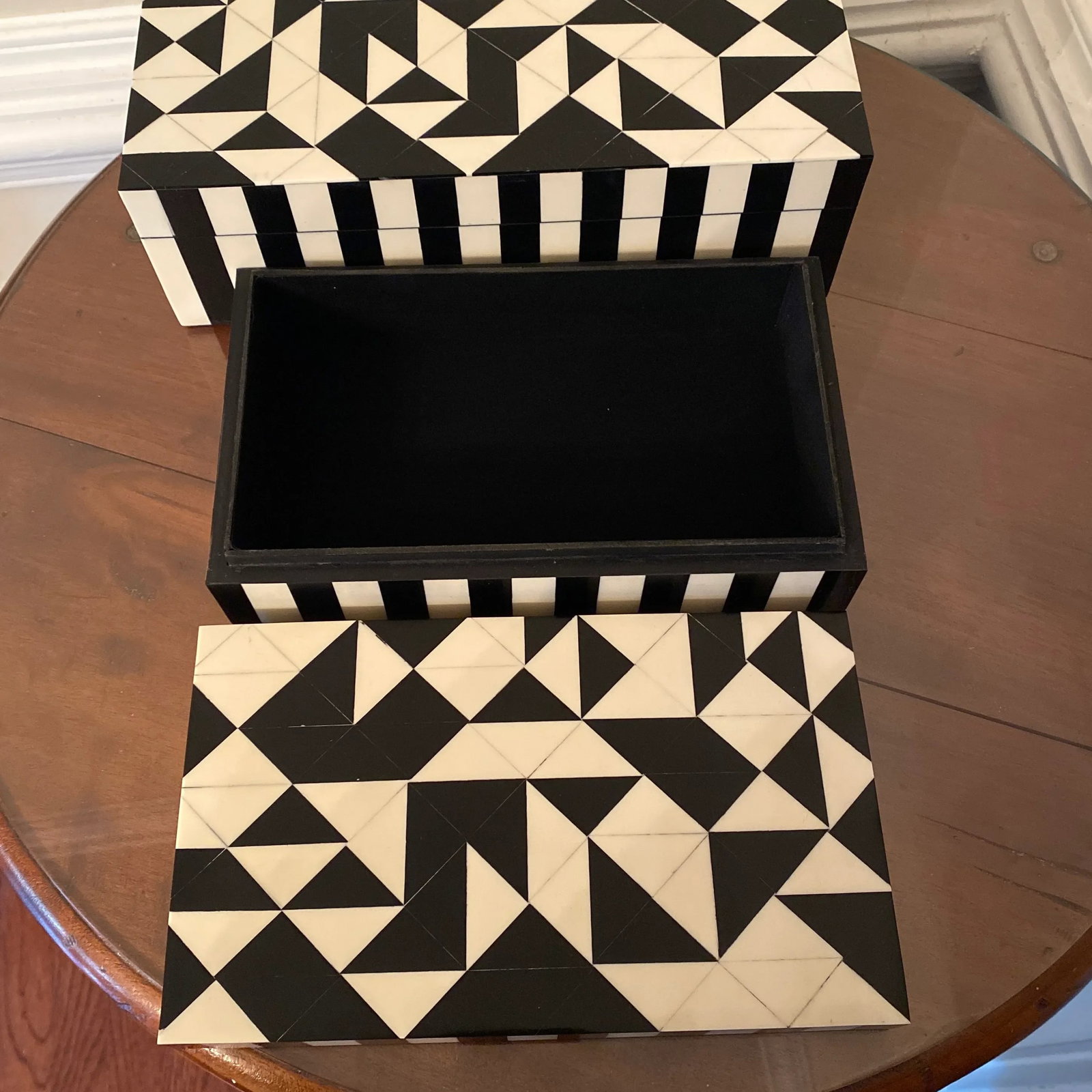 Art Deco Style Geometrical Nesting Box- a Pair - 4