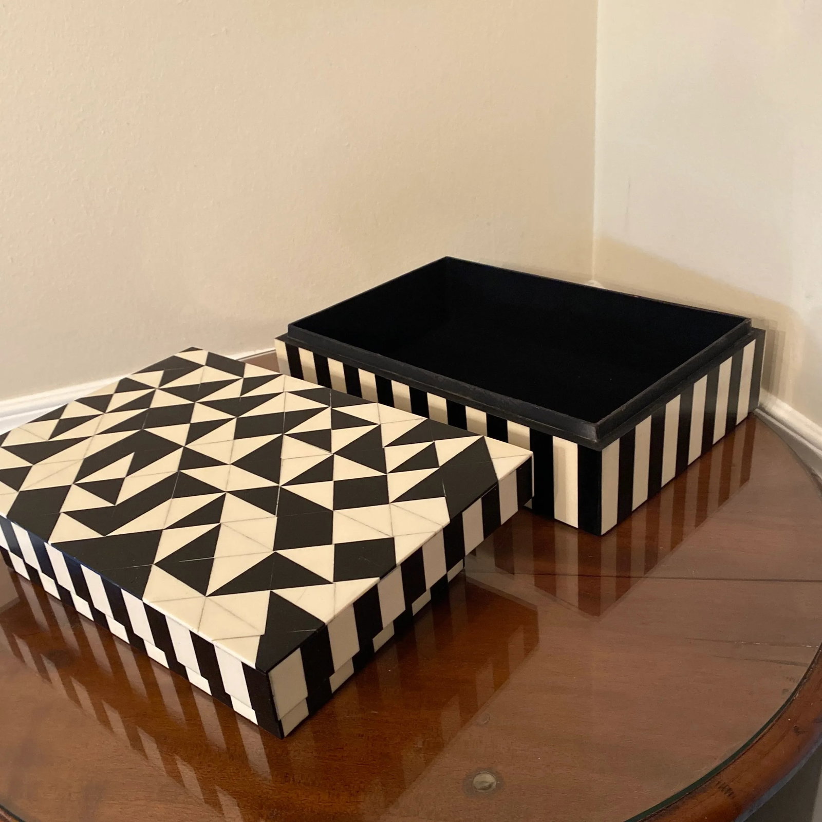 Art Deco Style Geometrical Nesting Box- a Pair - 6