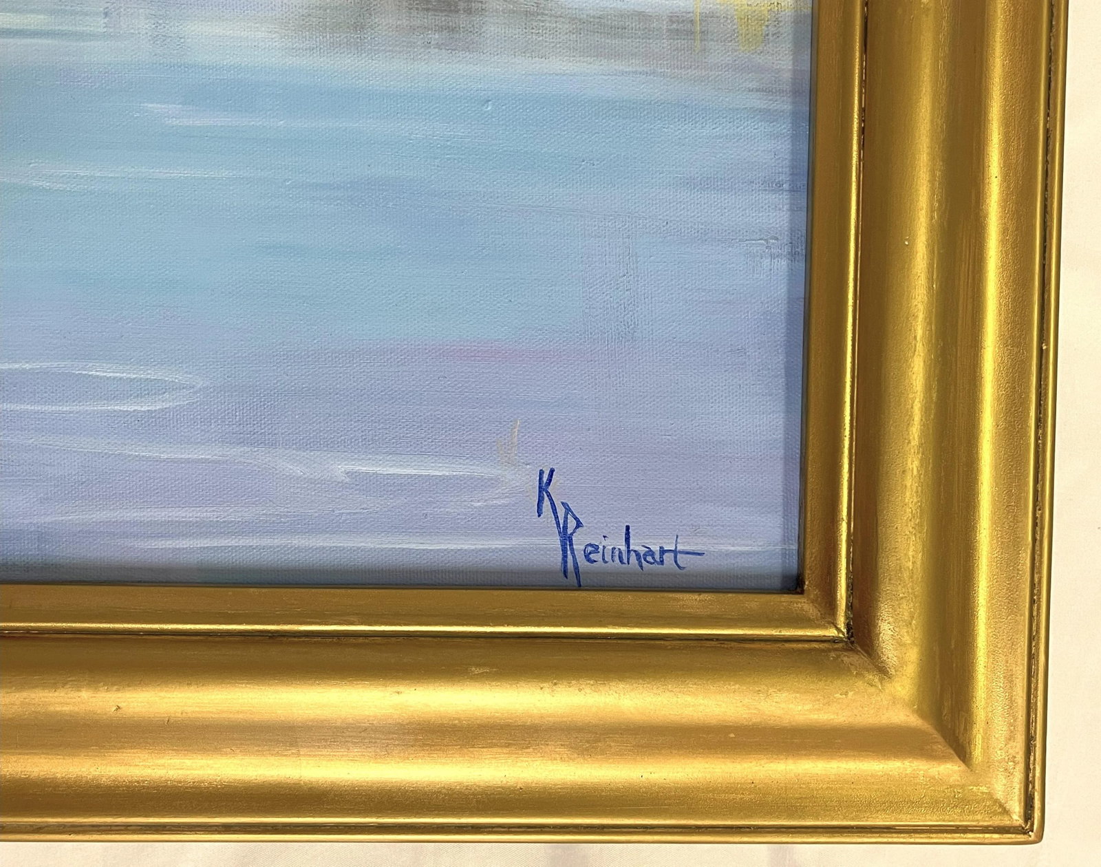 Signed Original Acrylic Painting by Karen Reinhart (American, 1938-2023) Titled 'The Bridge' - 9