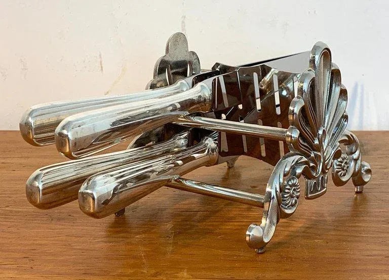 Mid 20th Century French Silver Plated Neoclassical Knife Rests - a Pair - 8