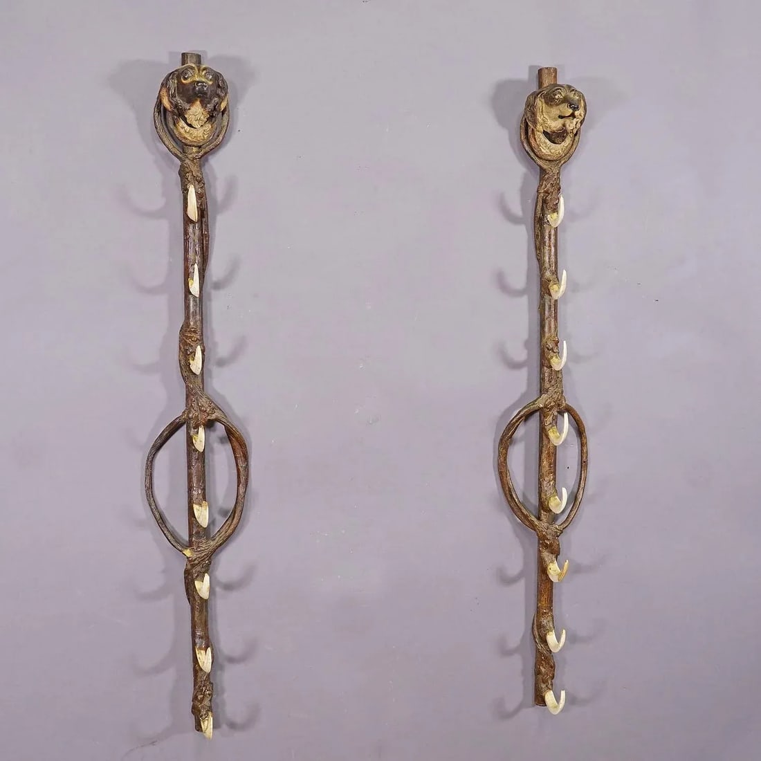 A Pair Antique Black Forest Gun Holders, Austria Late 19th Century - 2