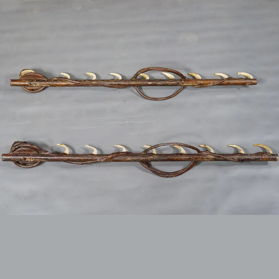 A Pair Antique Black Forest Gun Holders, Austria Late 19th Century - 9