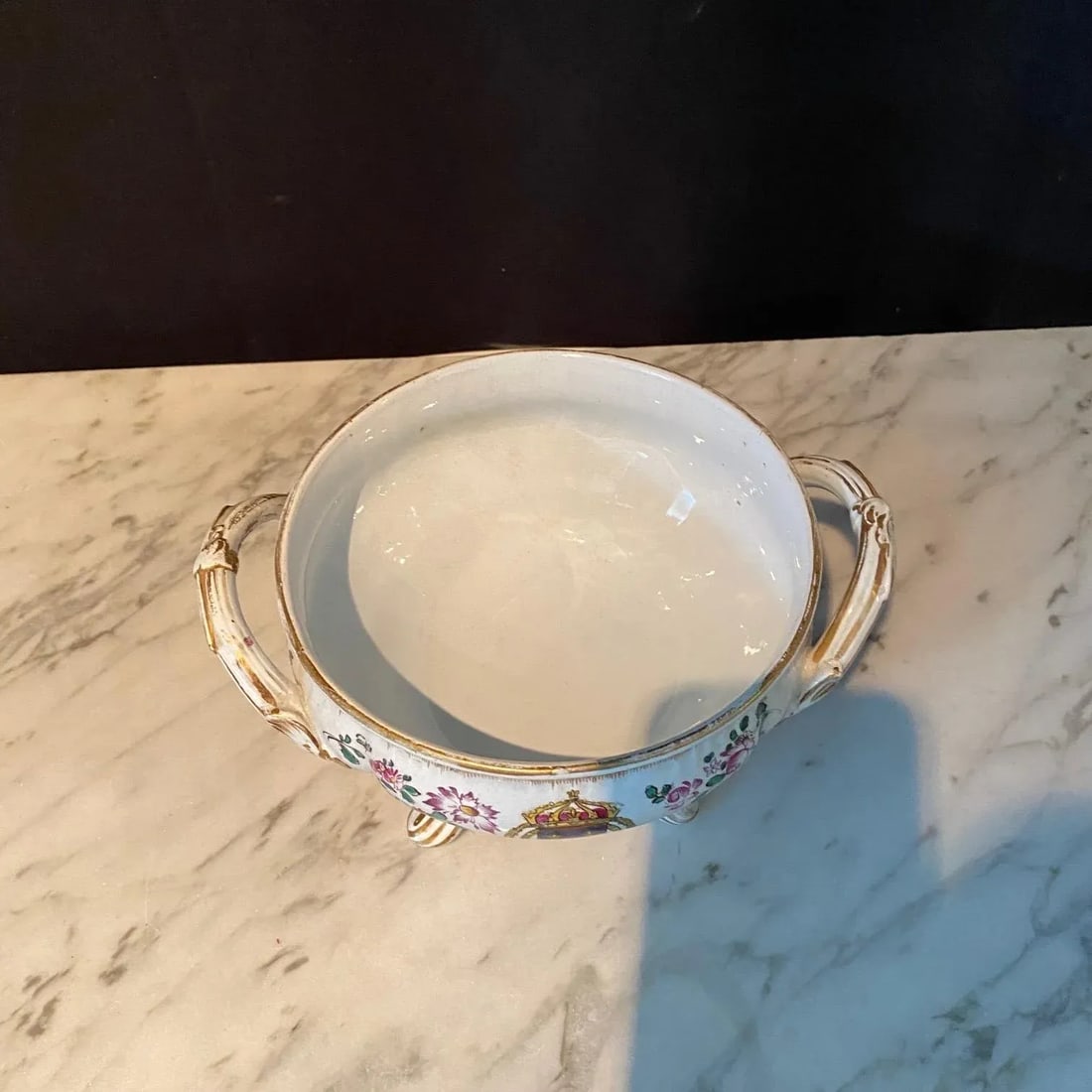 French Hand Painted Faience Porcelain Soup Tureens Signed Veuve Perrin-A Pair - 12