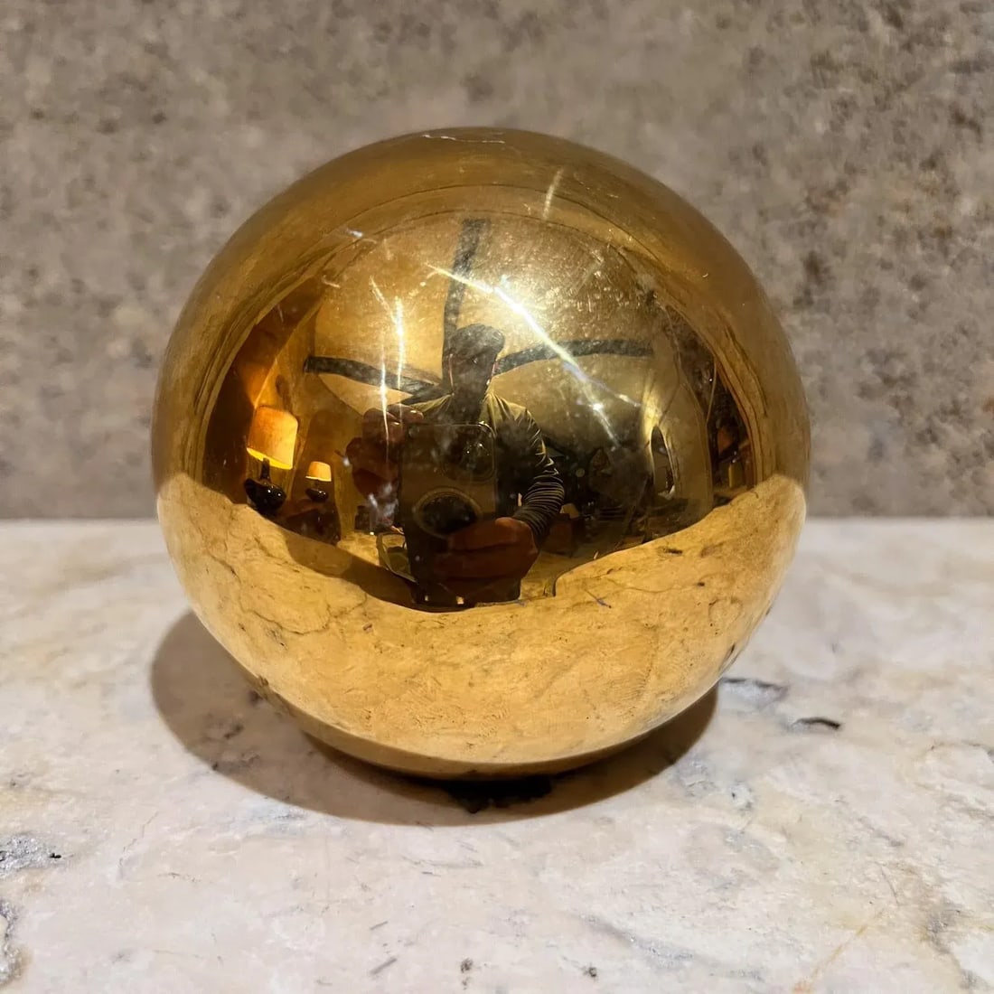1986 Jaru Metallic Gold Sphere Orb Ceramic Pottery California - 2