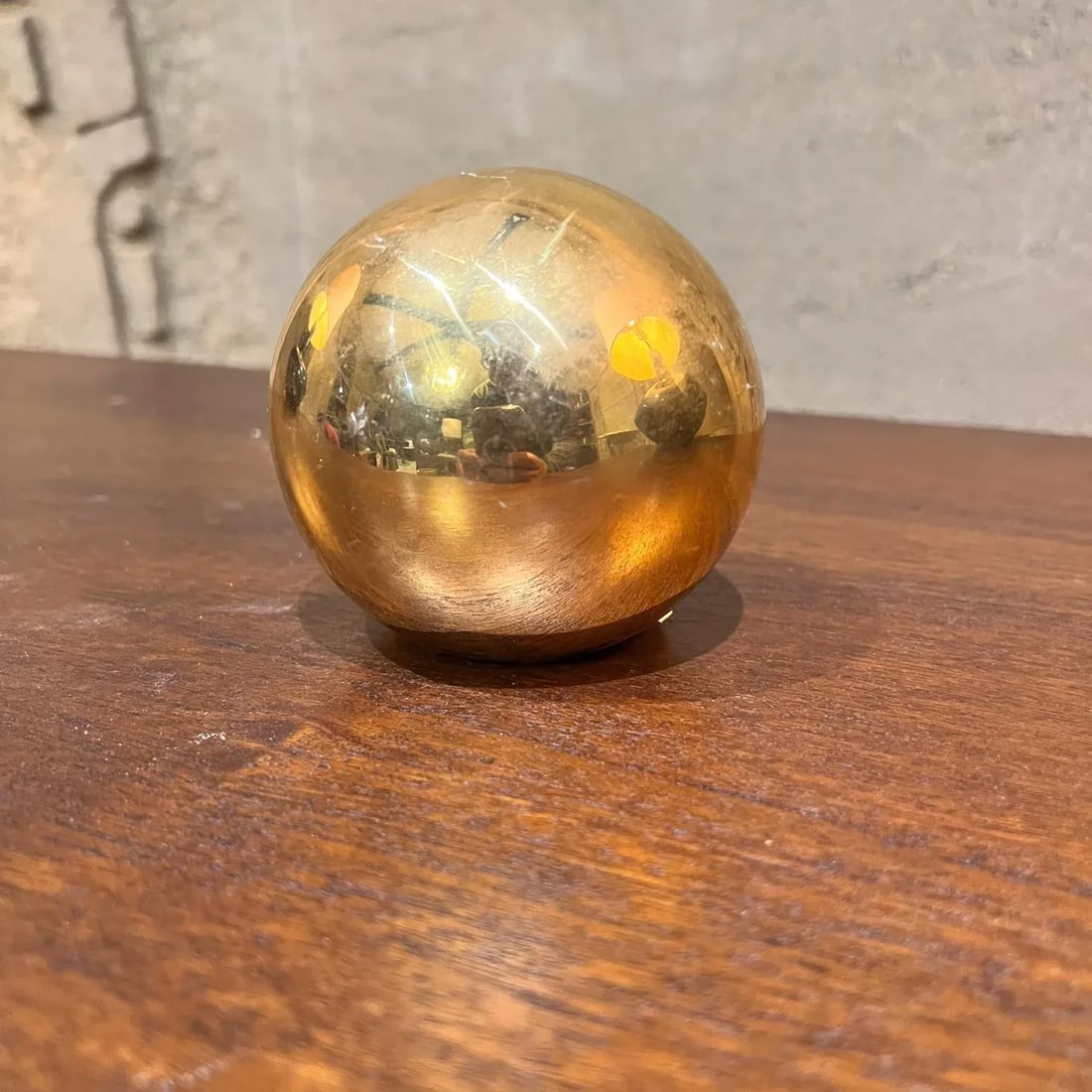1986 Jaru Metallic Gold Sphere Orb Ceramic Pottery California - 3