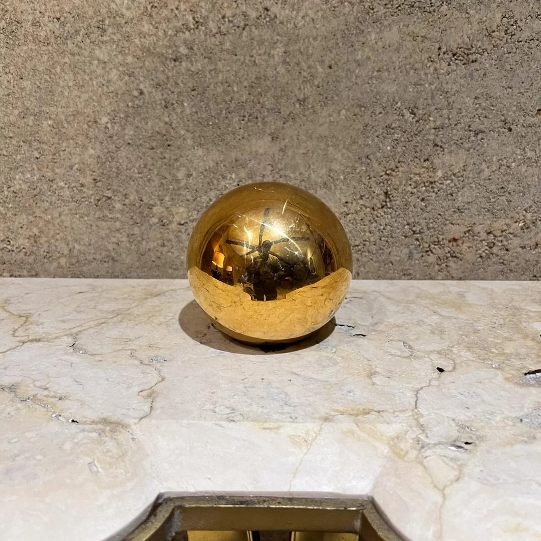 1986 Jaru Metallic Gold Sphere Orb Ceramic Pottery California - 5