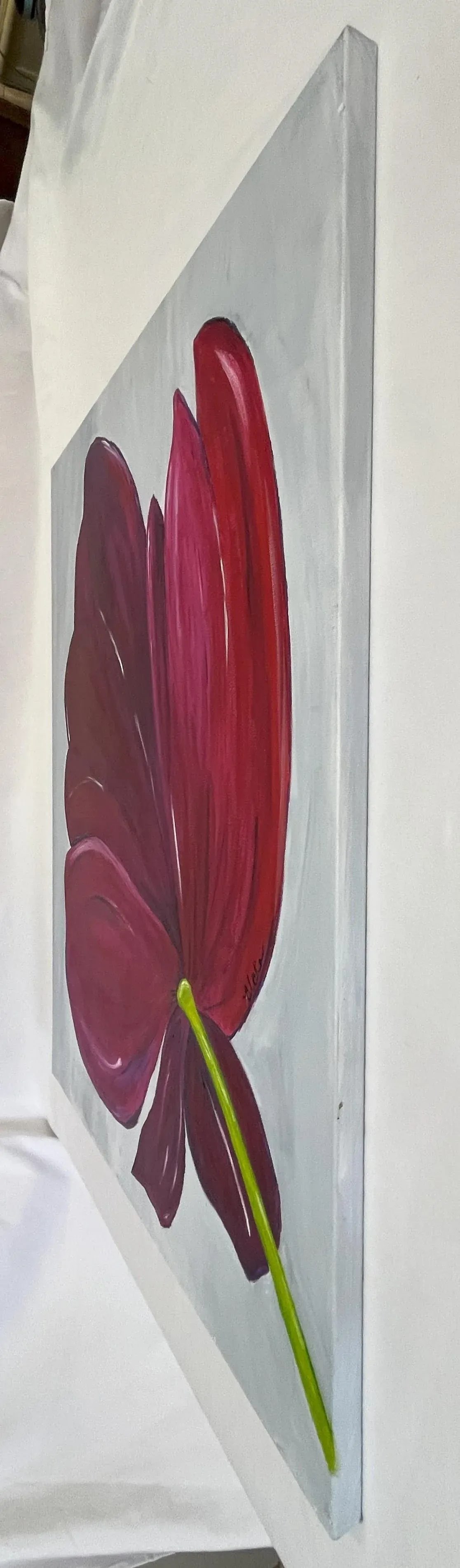 Original Oil Painting on Canvas Lowell Nesbitt Style Signed 'Blake' - 4
