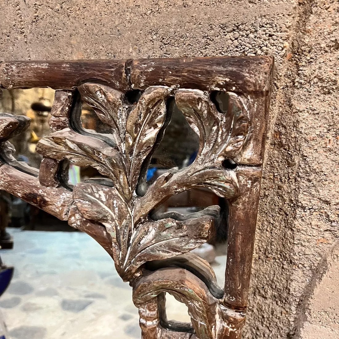 1960s Wall Mirror Hand Carved Faux Bamboo Style of Vivai Del Sud - 6