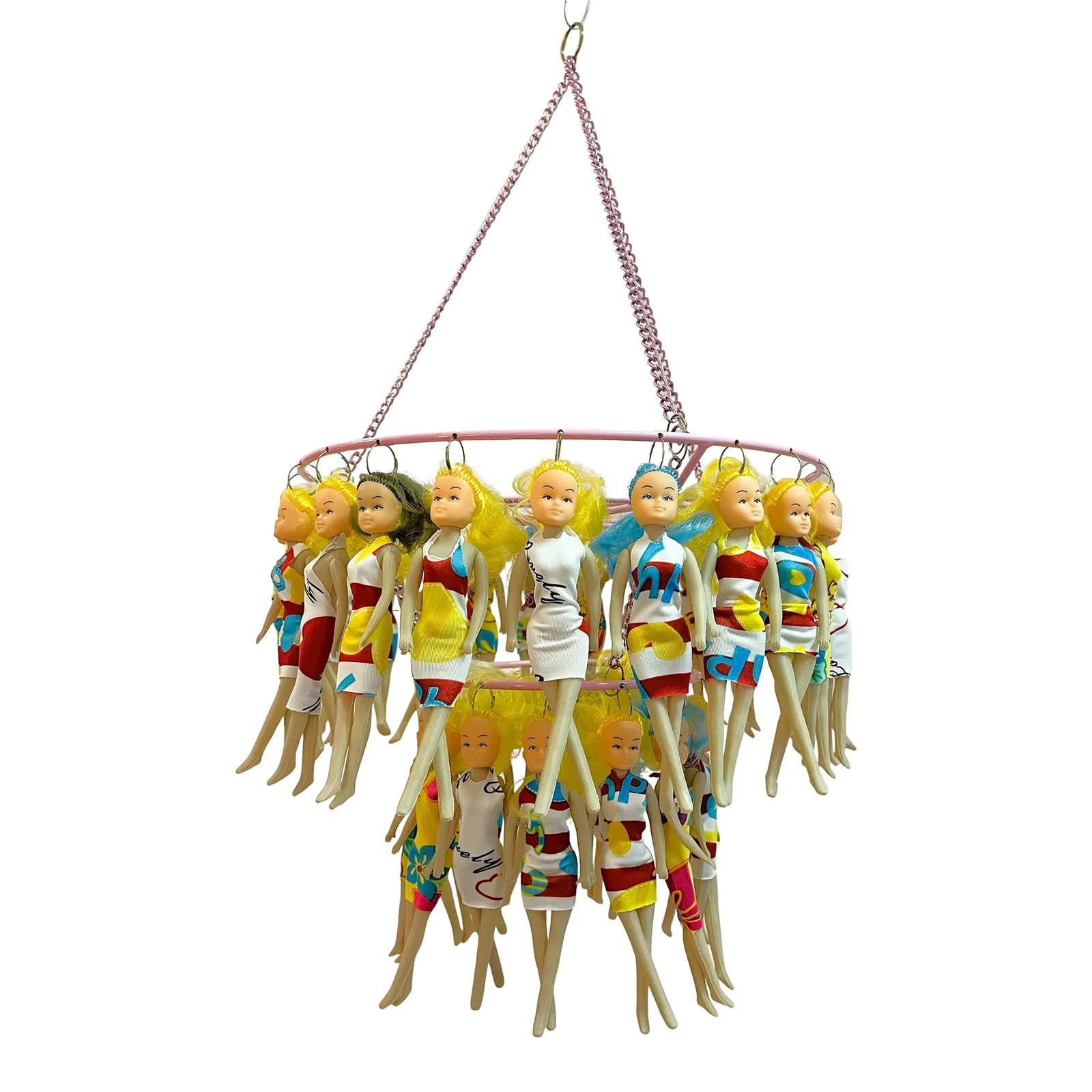Mixed Media Custom Art Barbie Doll Style Two-Tier Hanging Mobile (1 of 12)