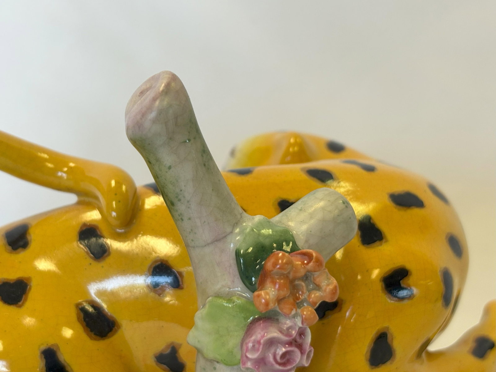 Vintage Art Nouveau Staffordshire Style Porcelain Leopard Figures- a Pair - 11
