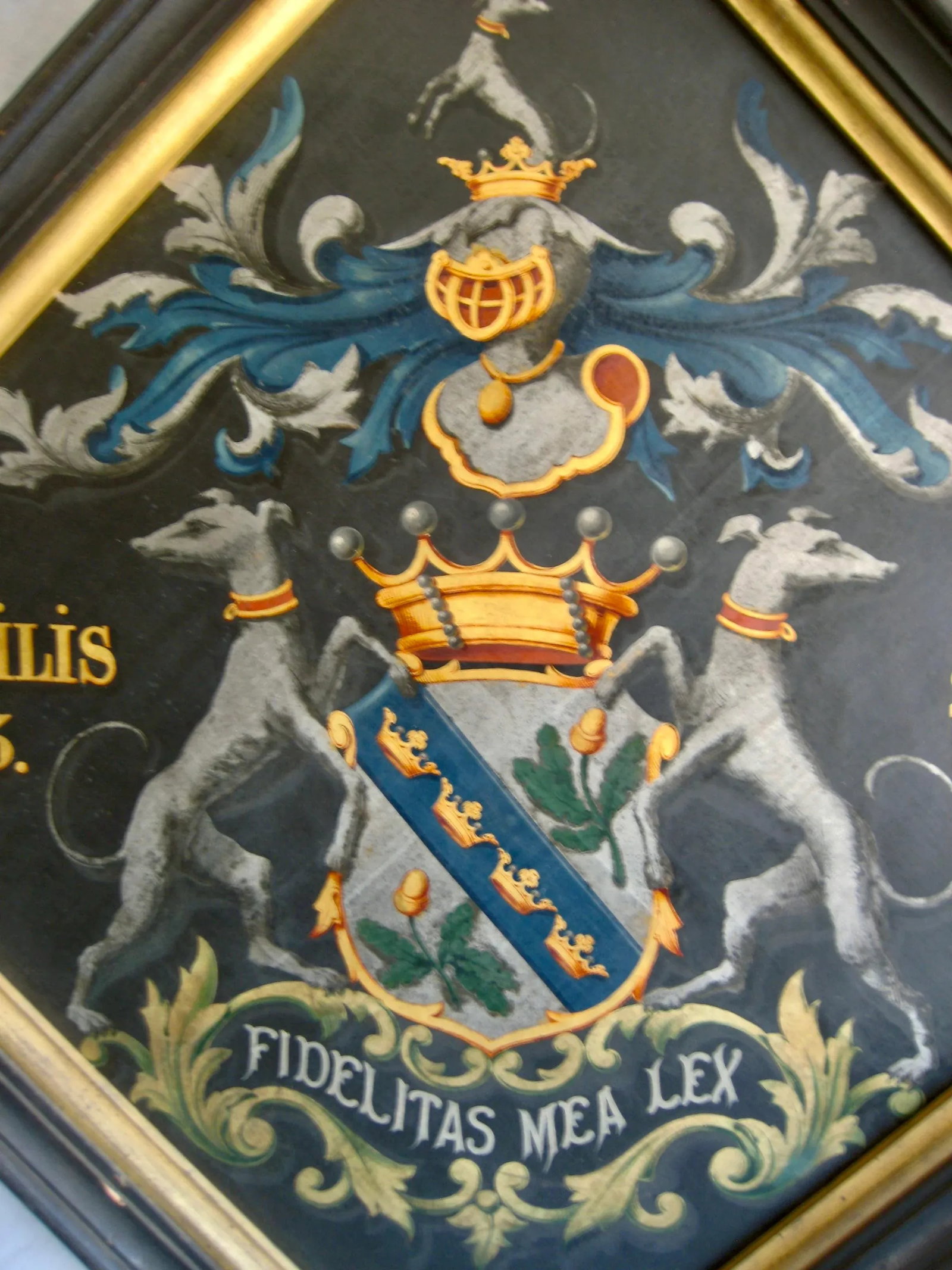 Coat of Arm Oil Painting 19th Century, Framed - 2