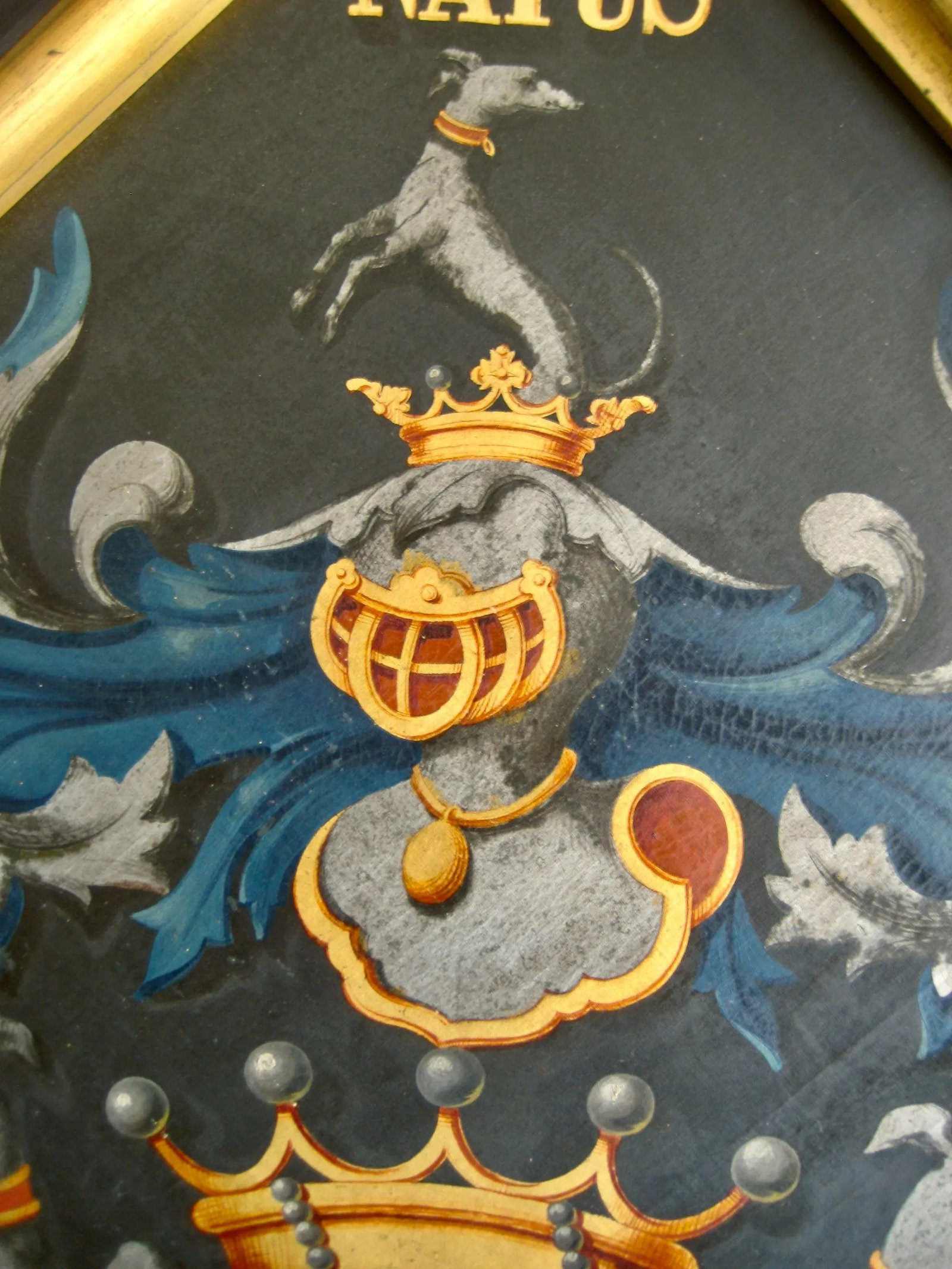 Coat of Arm Oil Painting 19th Century, Framed - 4