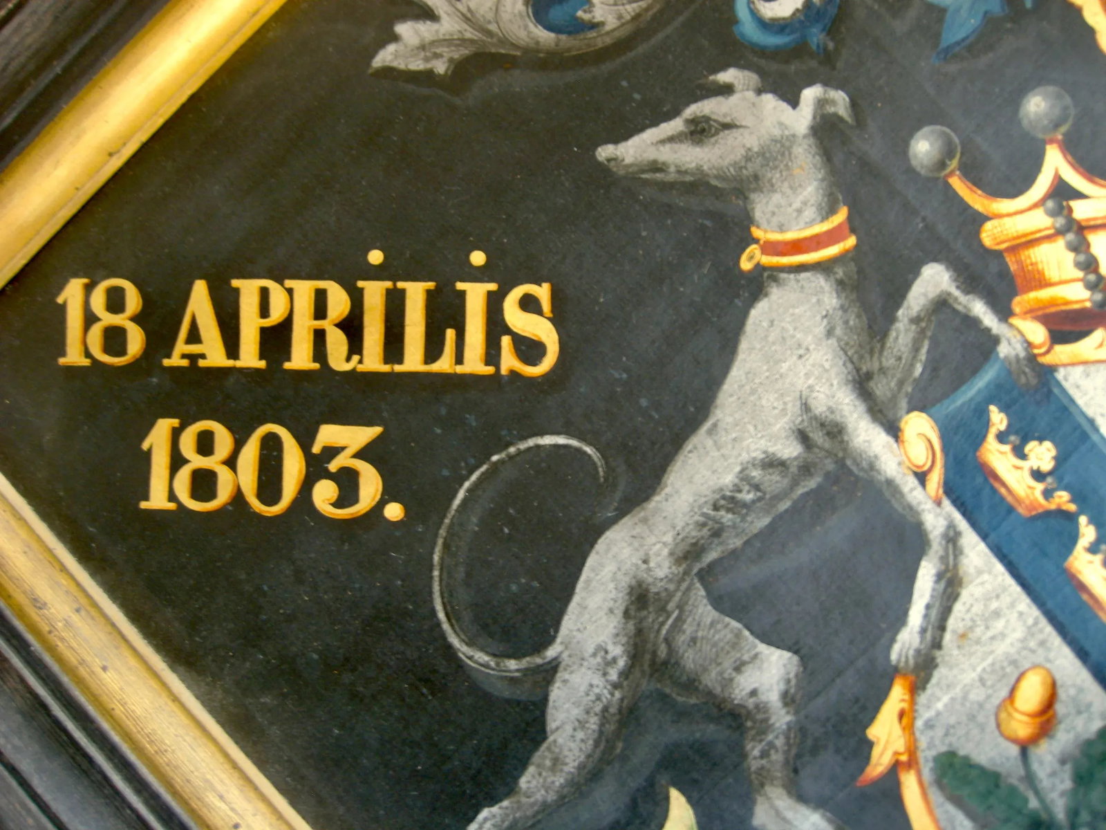 Coat of Arm Oil Painting 19th Century, Framed - 7