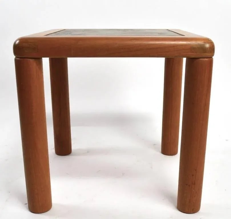Teak and Slate Tables by Haslev - a Pair - 3