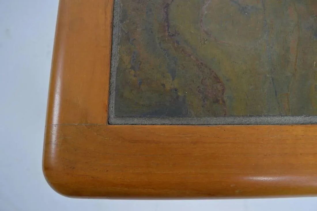 Teak and Slate Tables by Haslev - a Pair - 5