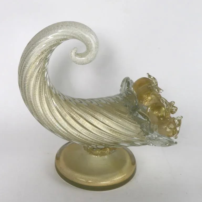 Murano Glass Cornucopia by Barovier and Toso - a Pair - 11