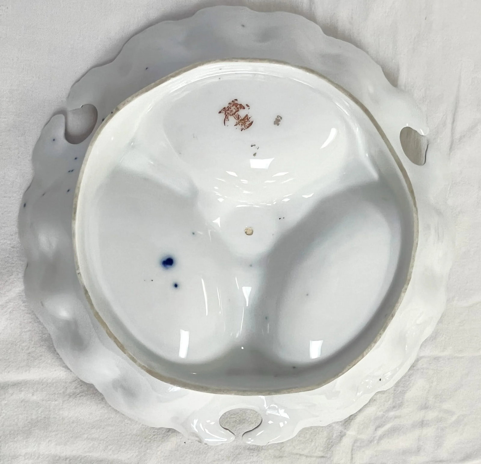 Antique Victoria Carlsbad Porcelain Separated Serving Dish With Handle Made in Austria - 11