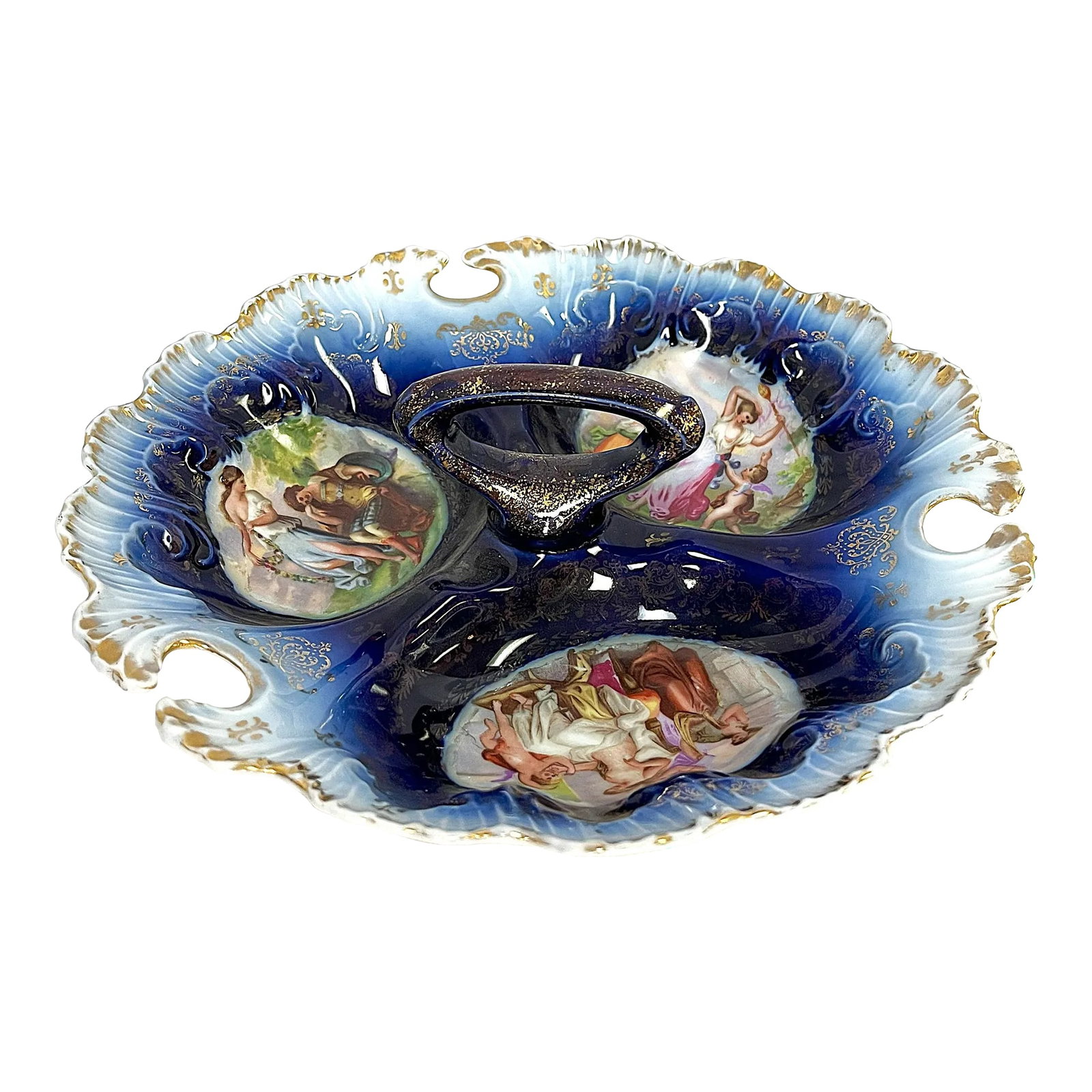 Antique Victoria Carlsbad Porcelain Separated Serving Dish With Handle Made in Austria (1 of 12)
