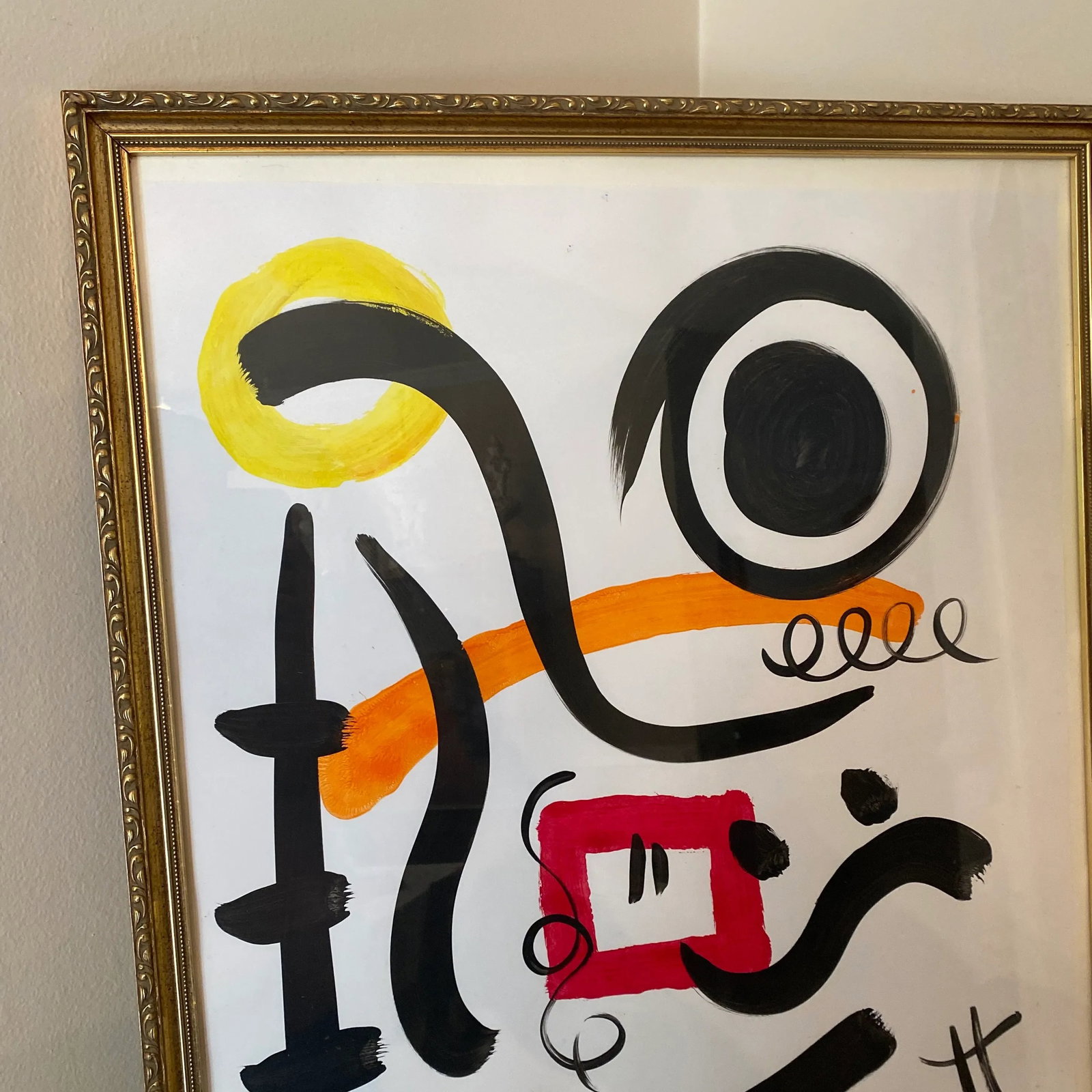 1970s Original Peter Keil Miro Style Abstract Framed Painting - 2