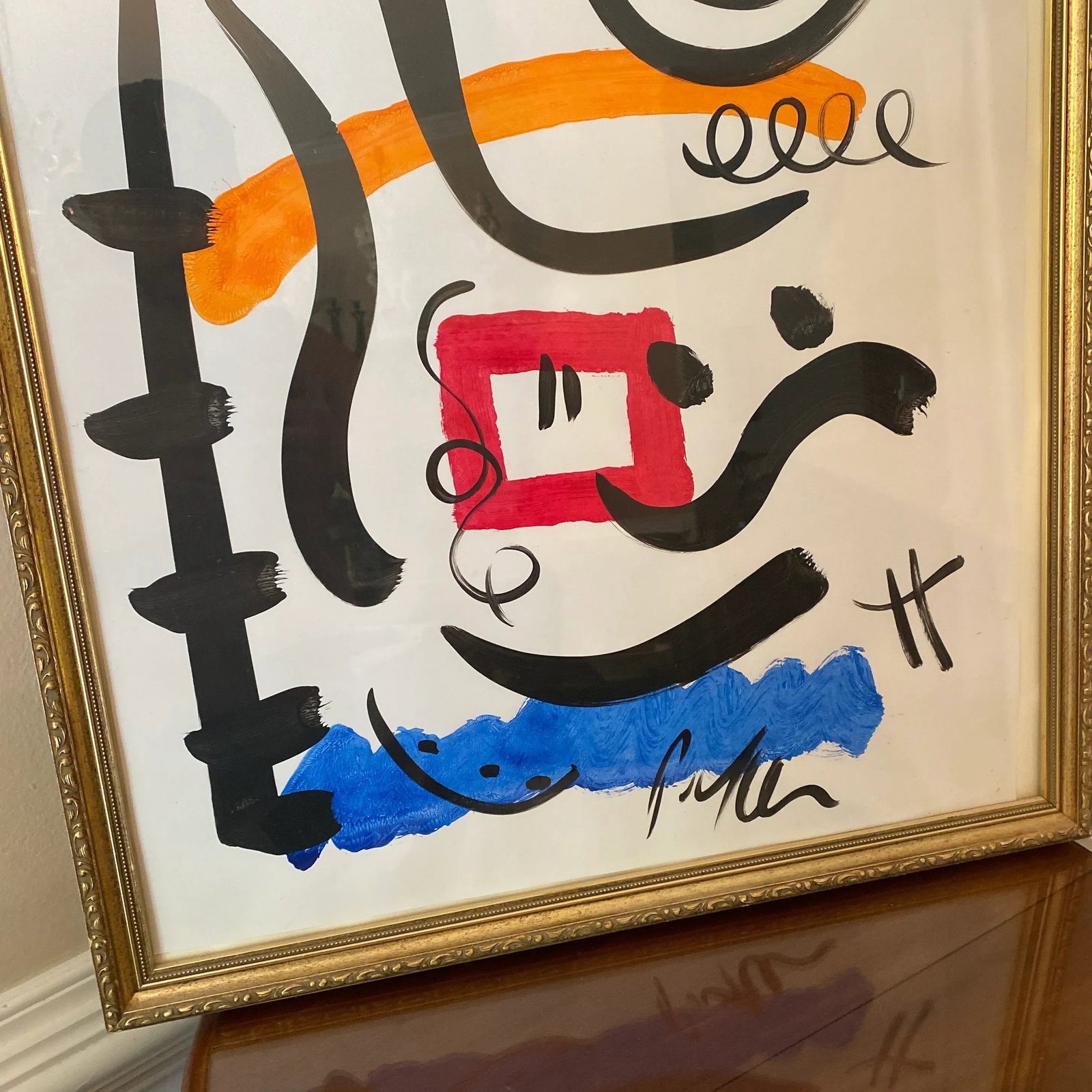 1970s Original Peter Keil Miro Style Abstract Framed Painting - 3