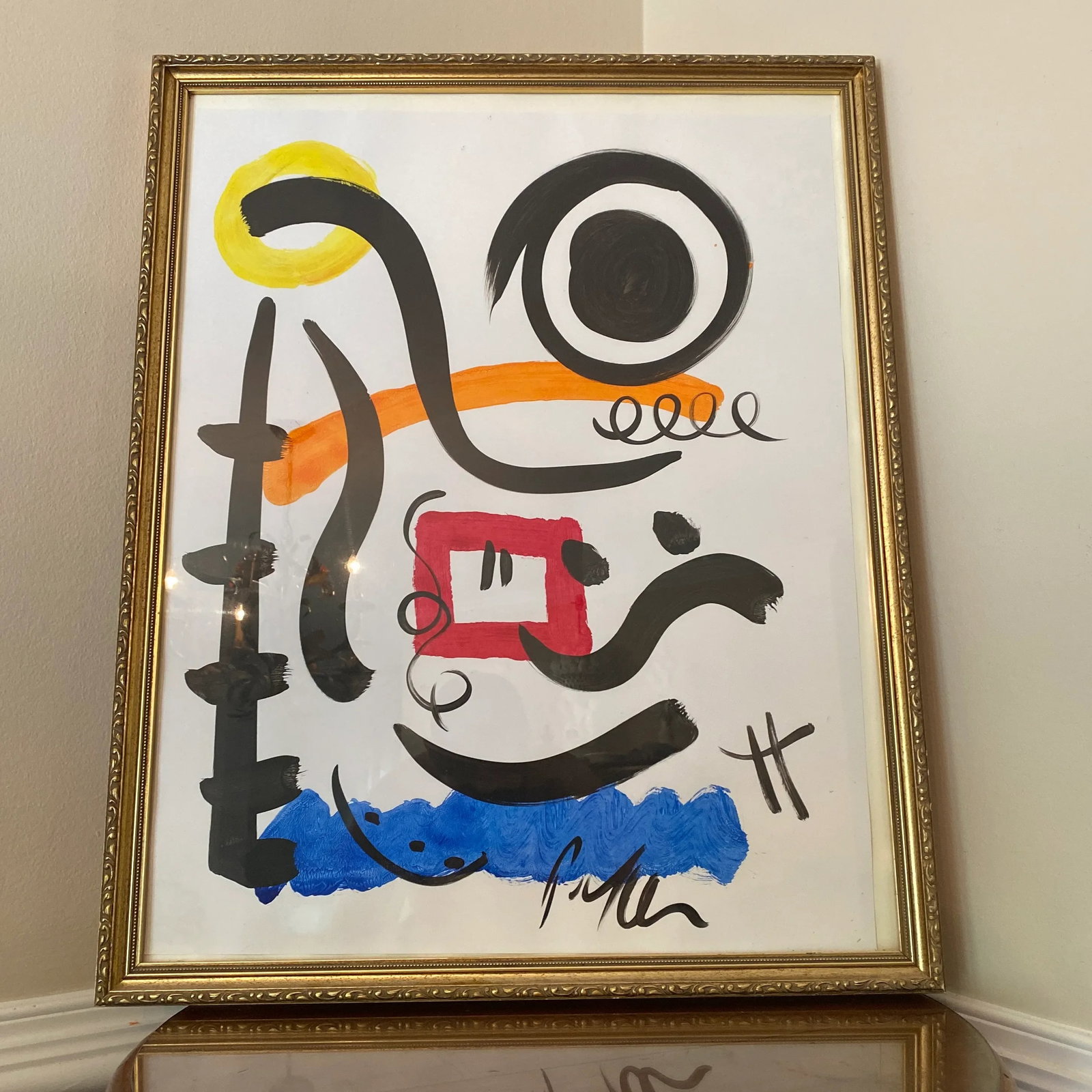 1970s Original Peter Keil Miro Style Abstract Framed Painting - 5