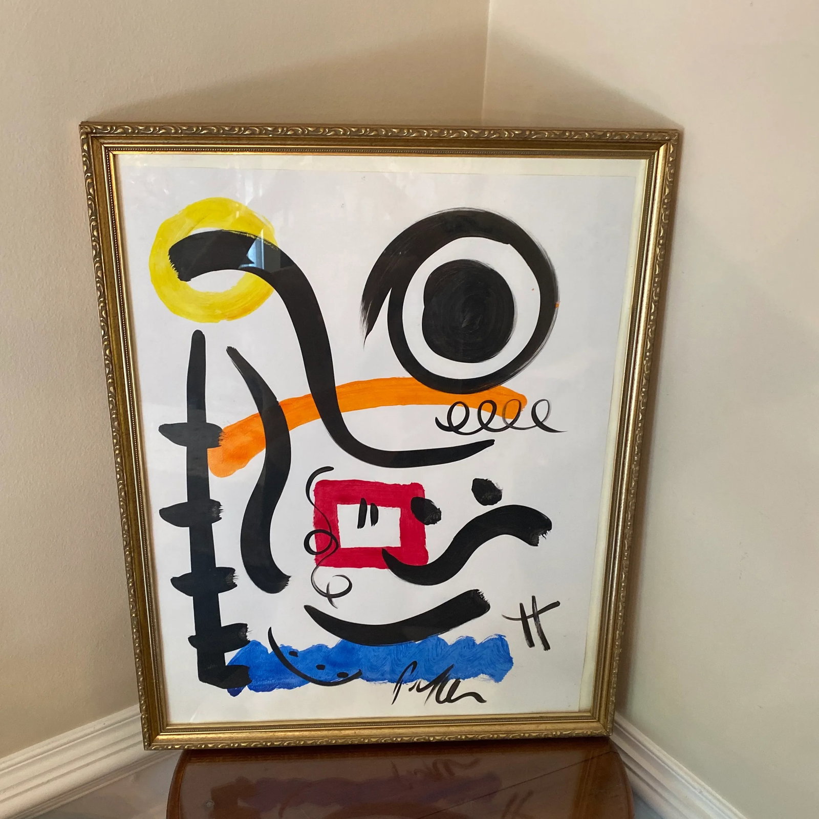 1970s Original Peter Keil Miro Style Abstract Framed Painting - 6